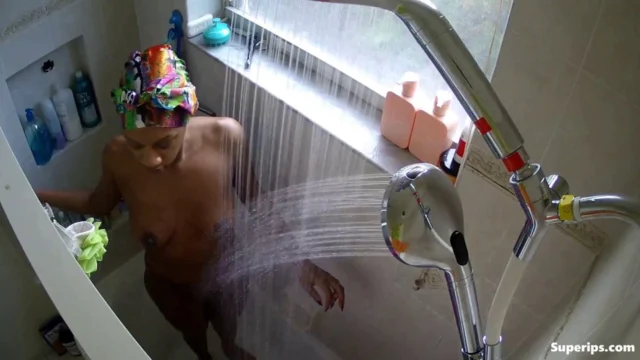 IPCAM – African American teenage girl takes a shower IPCAM – African American teenage girl takes a shower